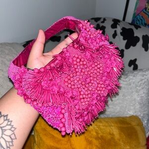 Pink Beaded Women's Bag